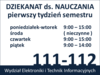 Godziny otwarcia Dziekanatu w pierwszym tygodniu