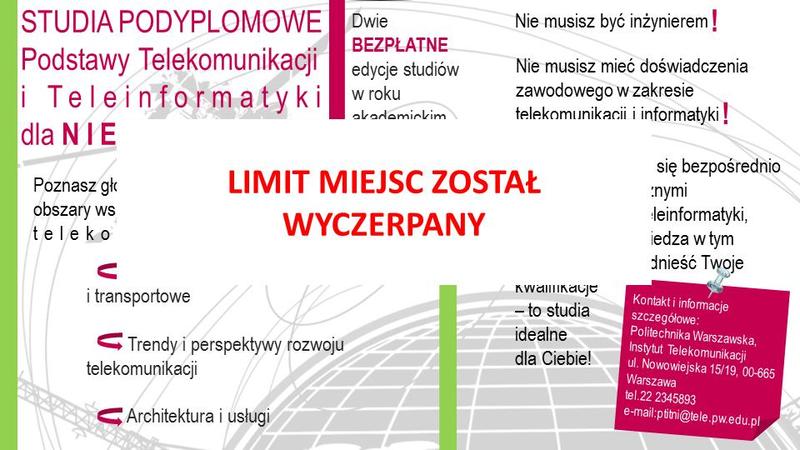PODSTAWY TELEKOMUNIKACJI I TELEINFORMATYKI